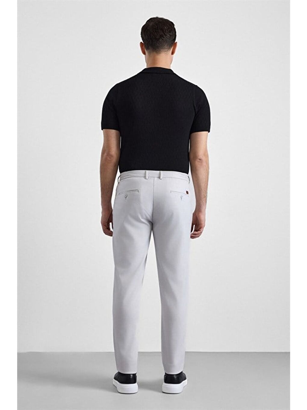 Gri Taş Slim Düz Jogger Pantolon-4