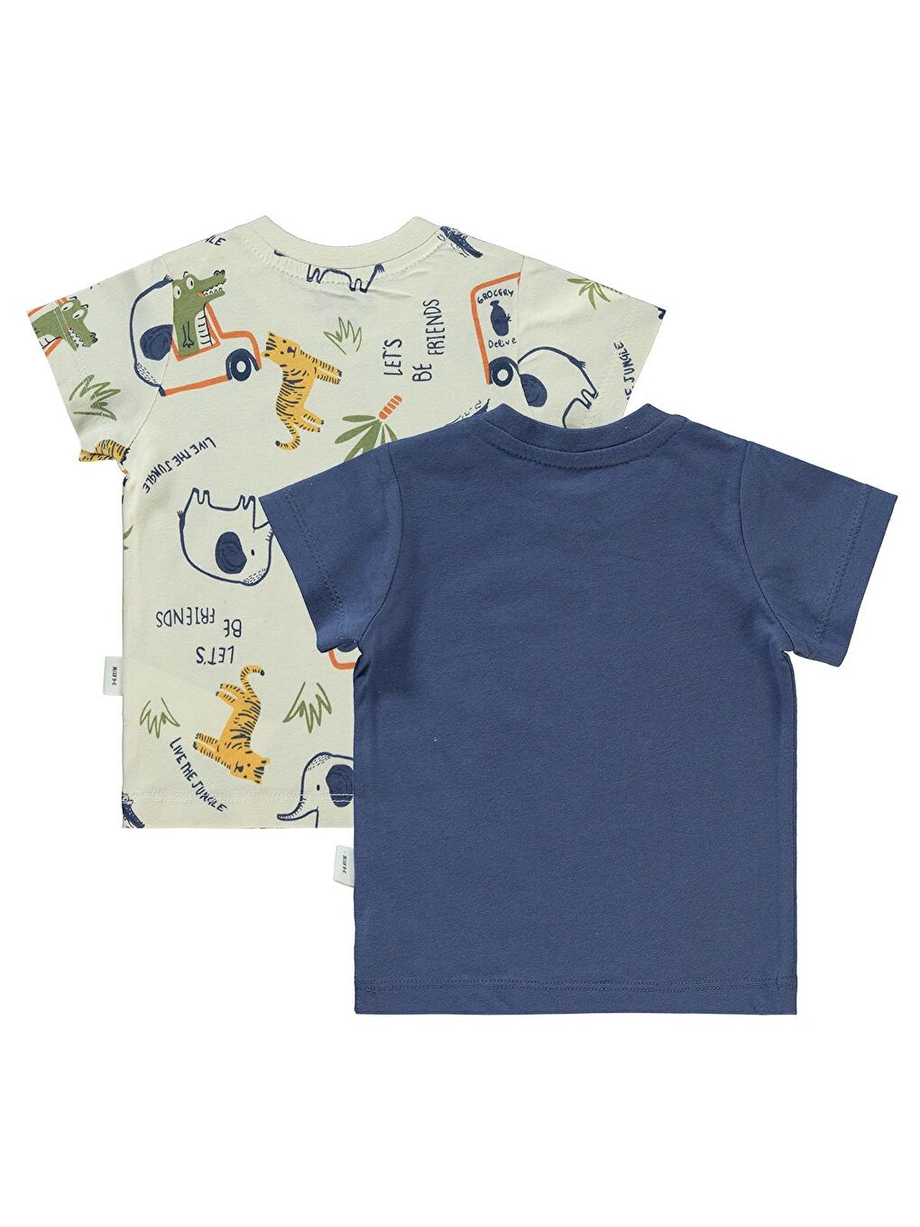 Baby Erkek Bebek 2'li Tişört 3-12 Ay İndigo-2