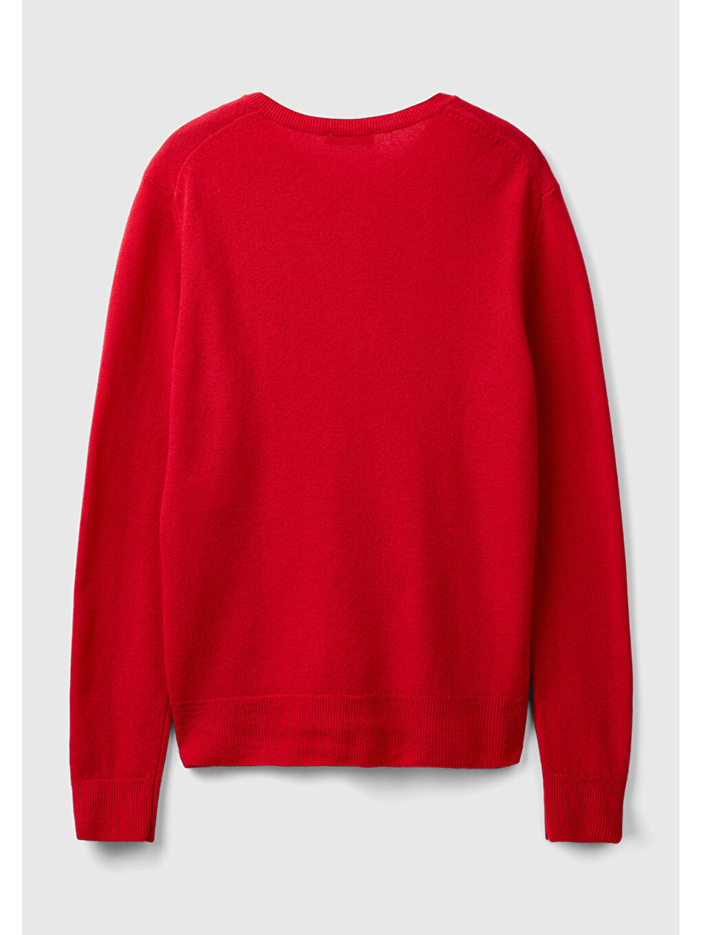 United Colors Of Benetton Kirmizi Kadın Kırmızı Bisiklet Yaka %100 Merino Hırka - 3