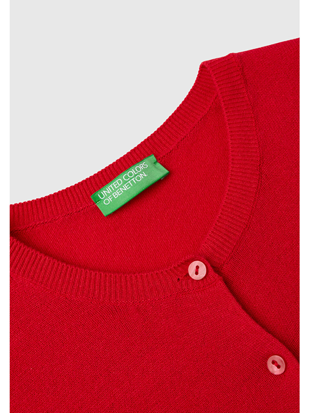 United Colors Of Benetton Kirmizi Kadın Kırmızı Bisiklet Yaka %100 Merino Hırka - 5