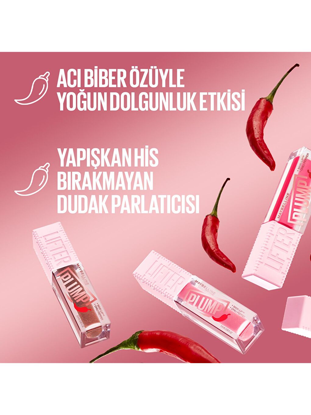 MAYBELLINE NEWYORK Ten Lifter Plump Dudak Parlatıcısı- 001 Blush Blaze - 3