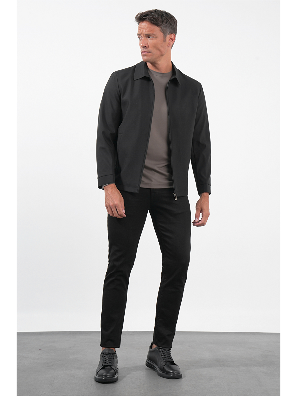 Siyah Berberi Yaka Slim Fit Ceket 1007260155