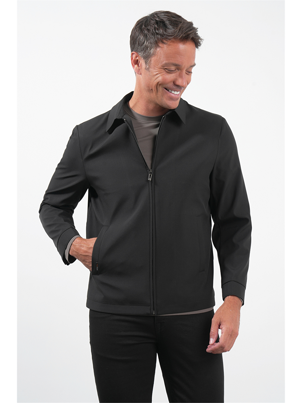 Siyah Berberi Yaka Slim Fit Ceket 1007260155-1