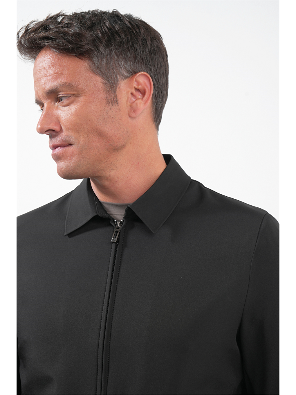 Siyah Berberi Yaka Slim Fit Ceket 1007260155-3