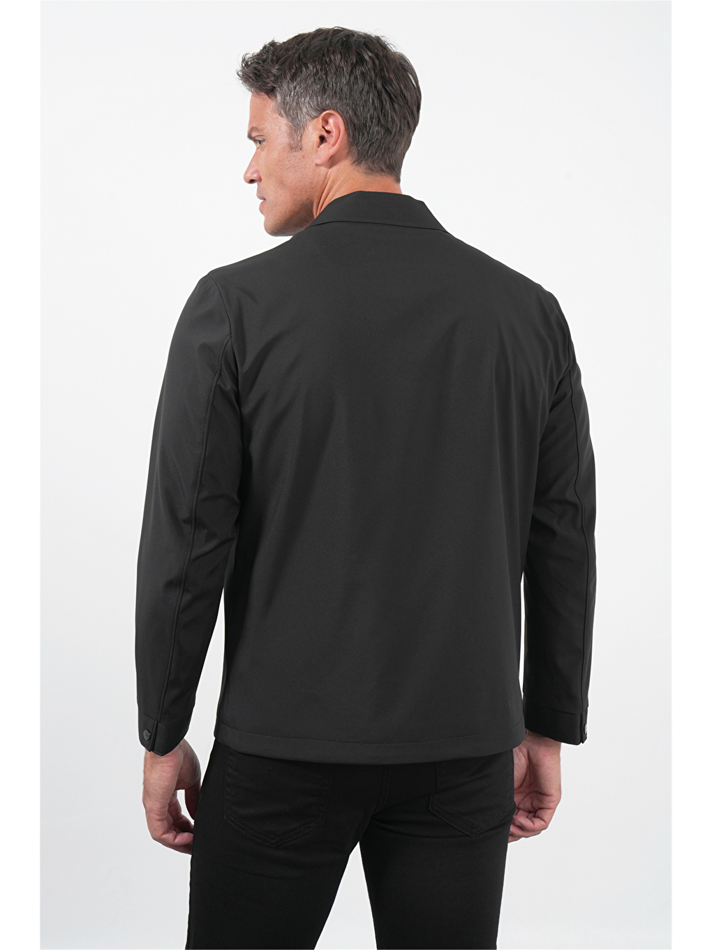 Siyah Berberi Yaka Slim Fit Ceket 1007260155-4