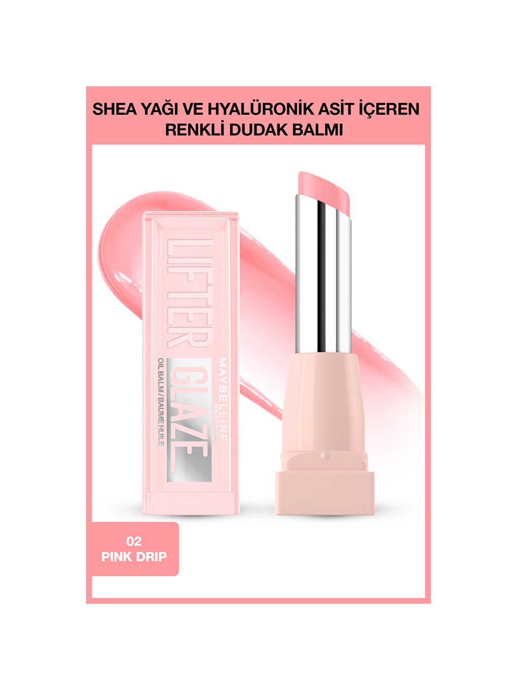 Lifter Glaze Shea Yağı ve Hyalüronik Asit içeren Renkli Dudak Balmı - 02 Pink Dr