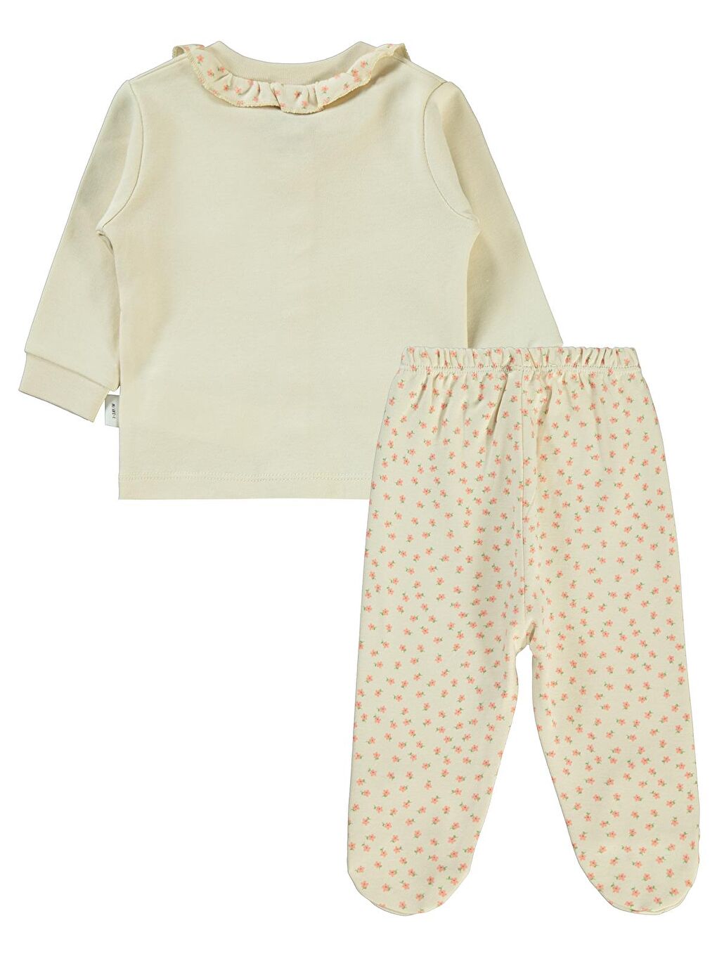 Beyaz Baby Kız Bebek Pijama Takımı 1-6 Ay Tebeşir-2