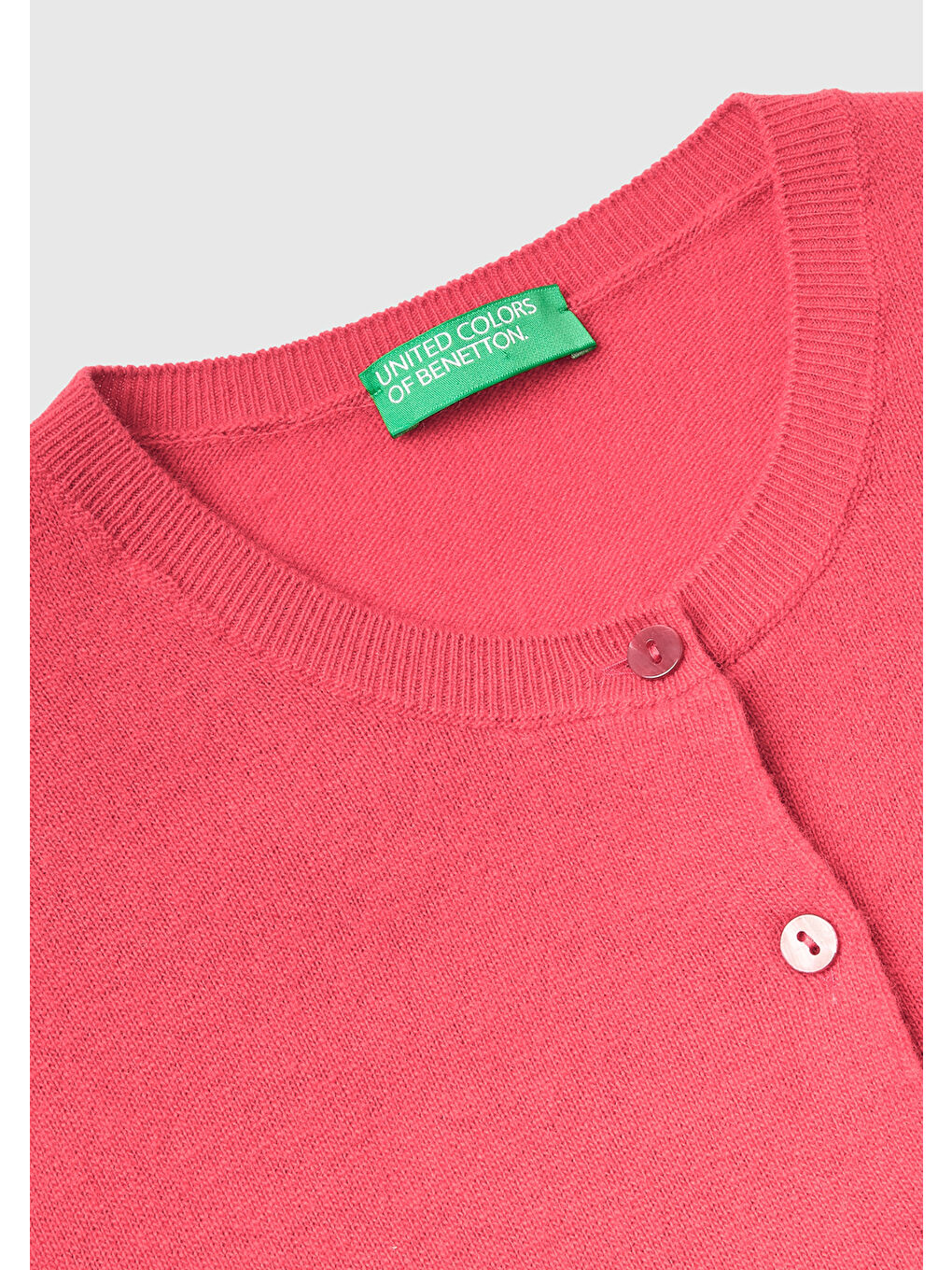 United Colors Of Benetton Koyu Pembe Kadın Koyu Pembe Bisiklet Yaka Merino Hırka - 5