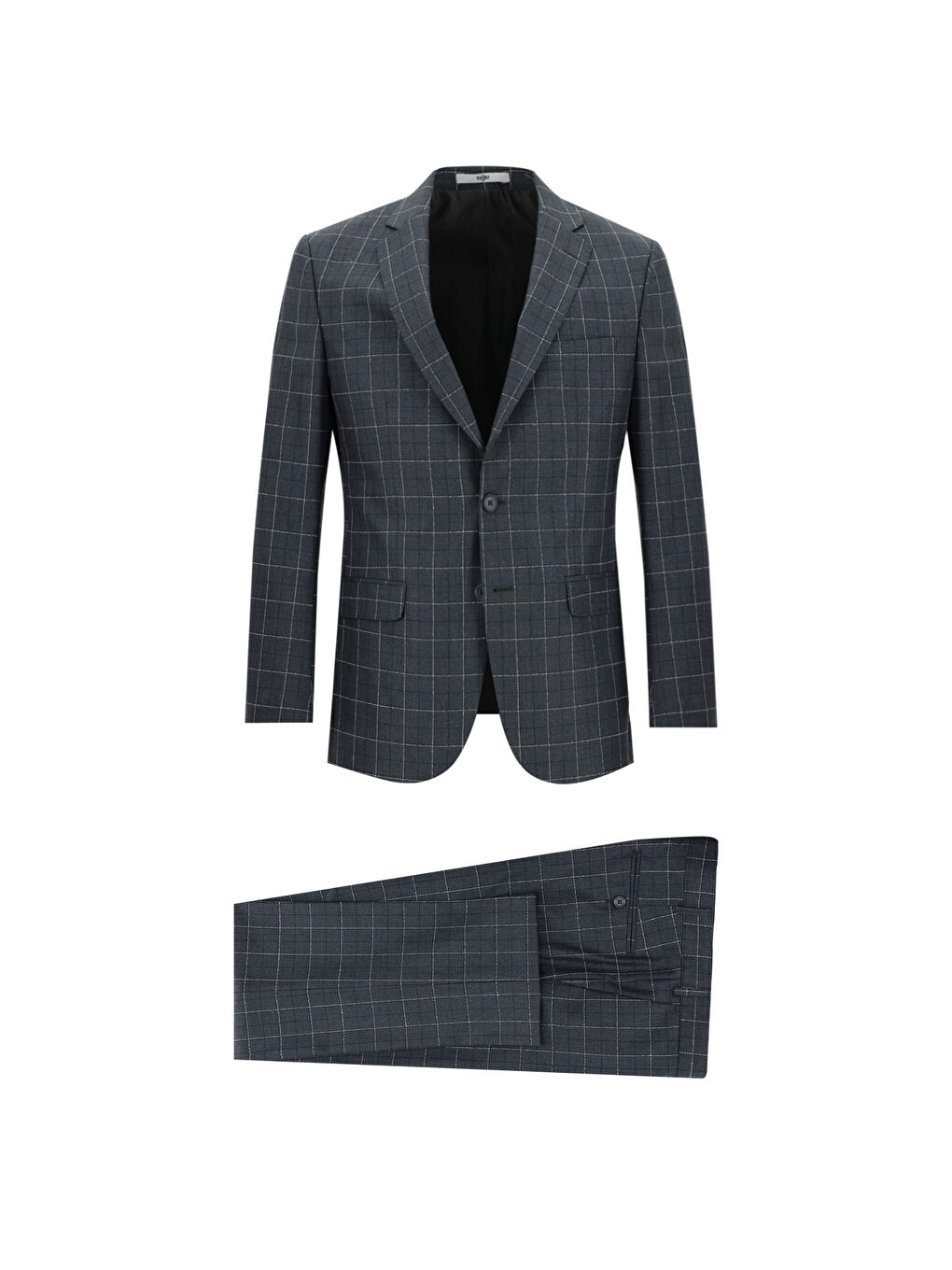 Antrasit Regular Fit Kareli Takım Elbise