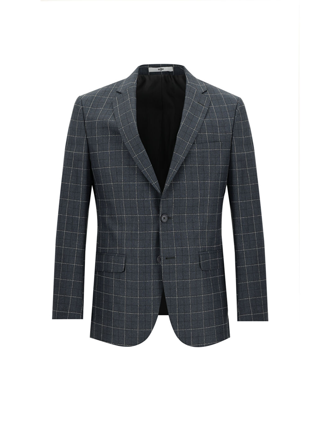 Antrasit Regular Fit Kareli Takım Elbise-1