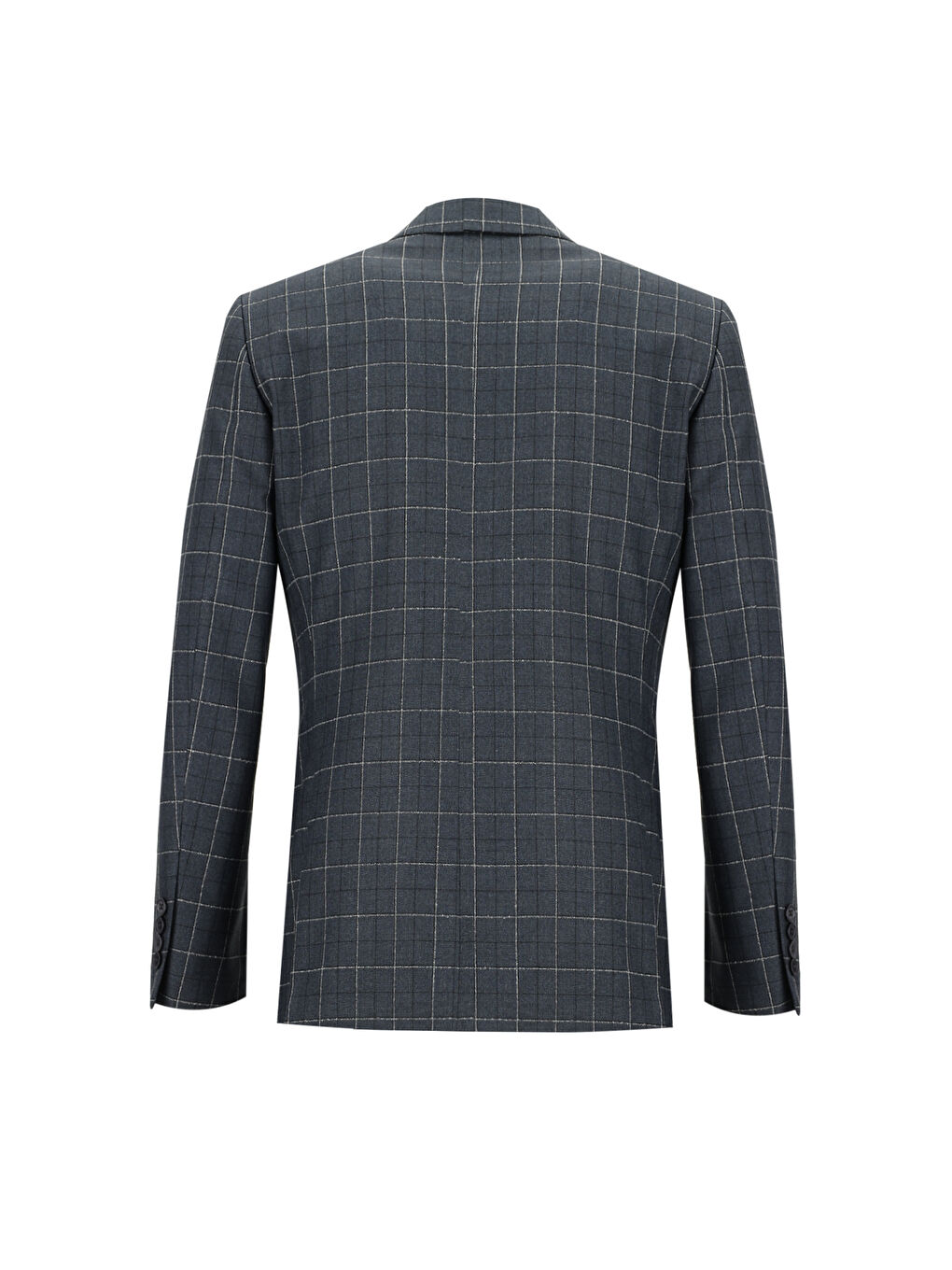 Antrasit Regular Fit Kareli Takım Elbise-2