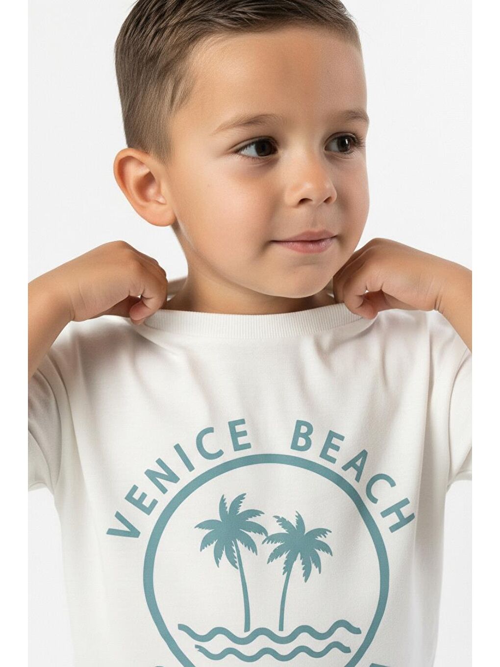 Yeşil California Baskılı Tişört-2