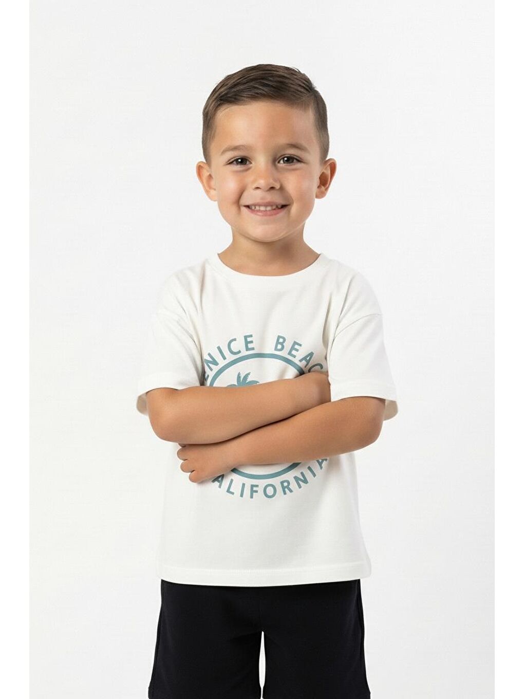 Yeşil California Baskılı Tişört-5