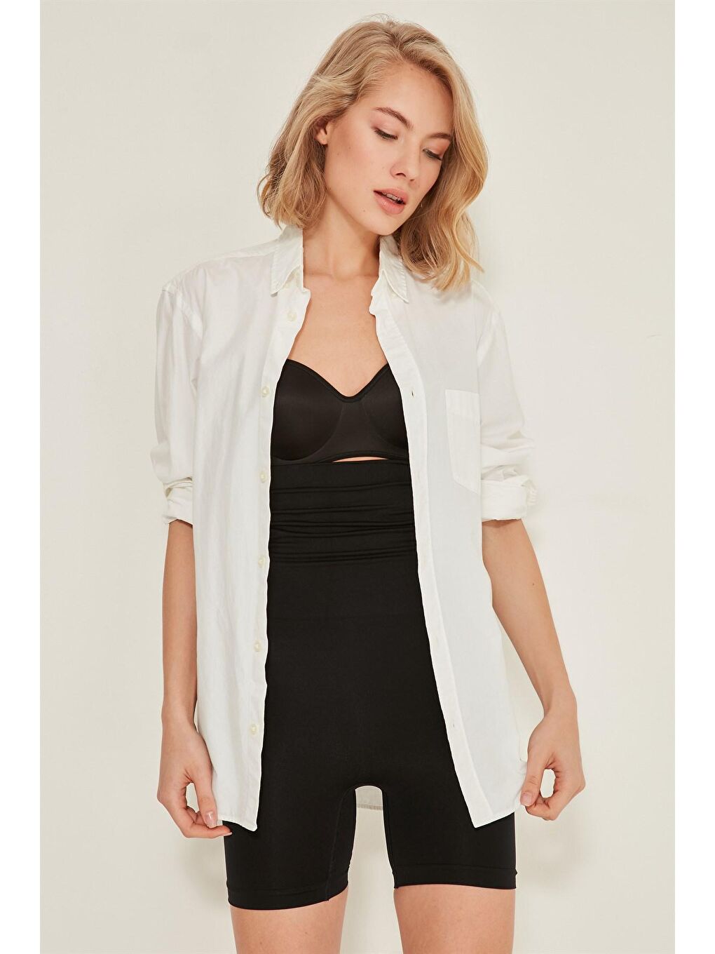 C12014 Kadın Double Korse Boxer Siyah-2