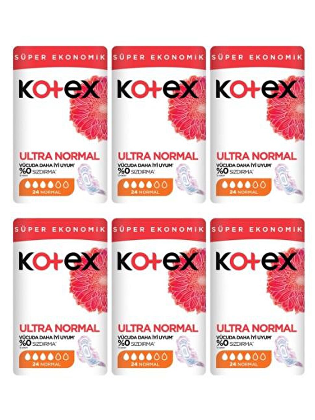 Kotex Renksiz Ultra Normal Ekonomik Paket 24 lü x 6 Adet