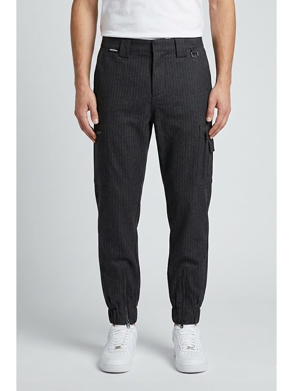 Giotelli Antrasit Regular Fit Çizgili Kargo Erkek Pantolon