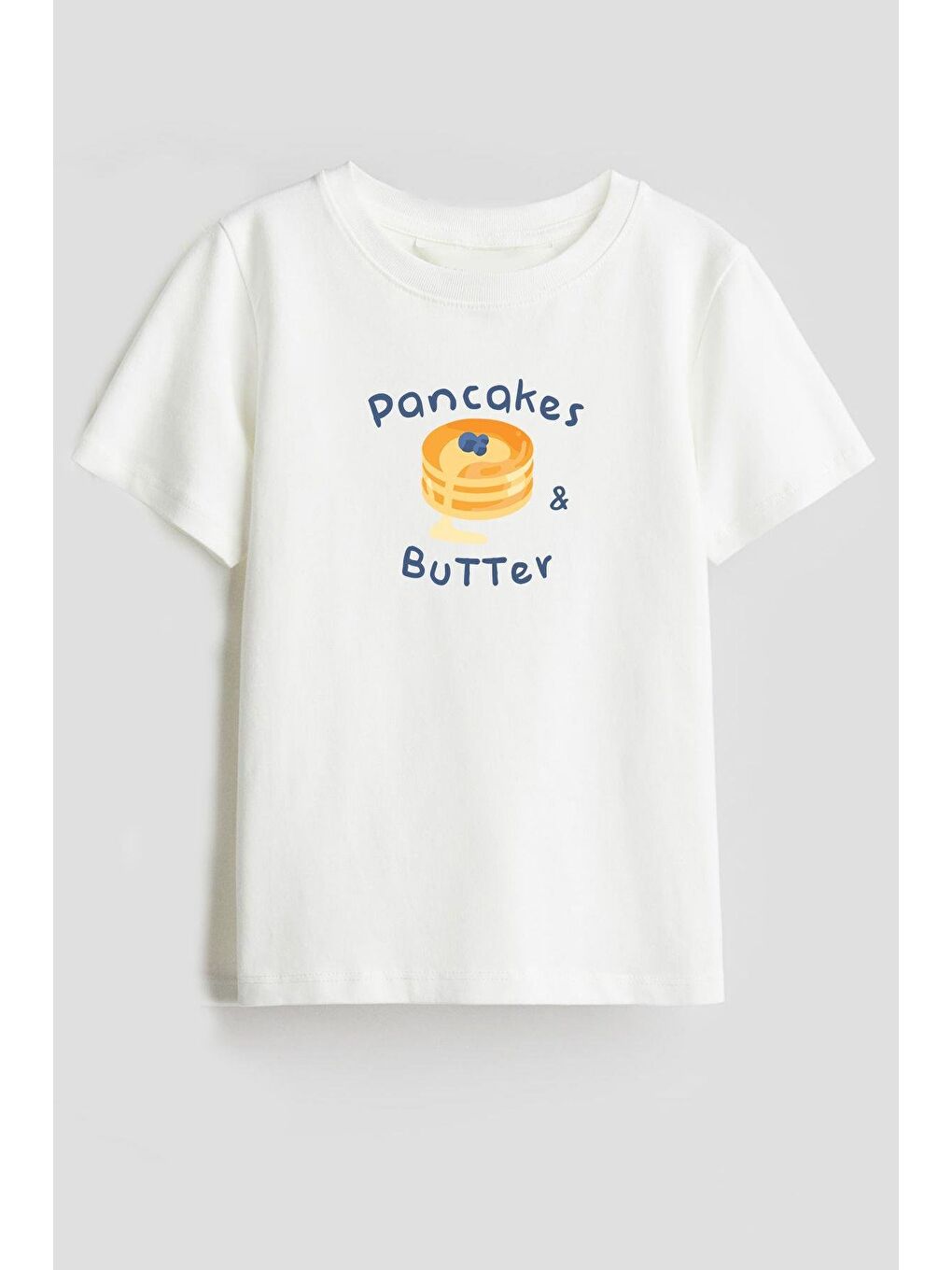 Ekru Unisex Çocuk Pamuklu Baskılı Bisiklet Yaka Kısa Kollu T-Shirt-1