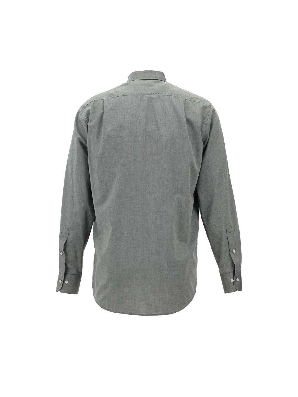 Siyah Uzun Kol Regular Fit Oxford Desenli Pamuk Düğmeli Yaka %100 Pamuk Gömlek-1