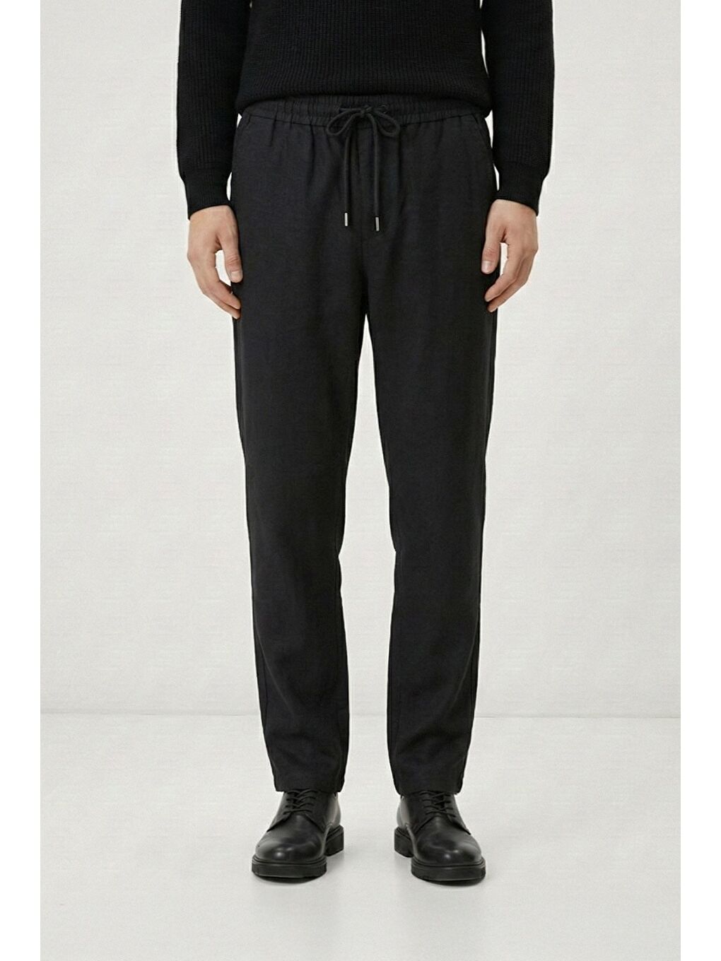 Giotelli Siyah Dokuma Kumaş Normal Bel Standart Boy Erkek Pantolon