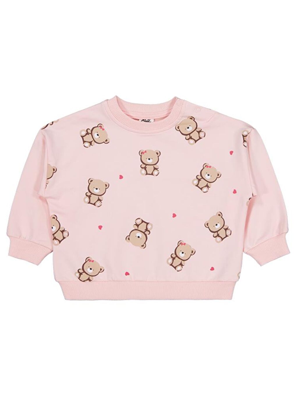 Beyaz Baby Ayıcık Baskılı 3'lü Set 6-18 Ay Sweatshirt-5