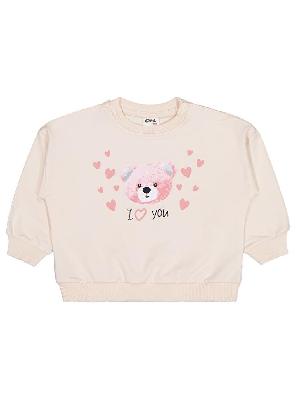 Beyaz Baby Ayıcık Baskılı 3'lü Set 6-18 Ay Sweatshirt-7