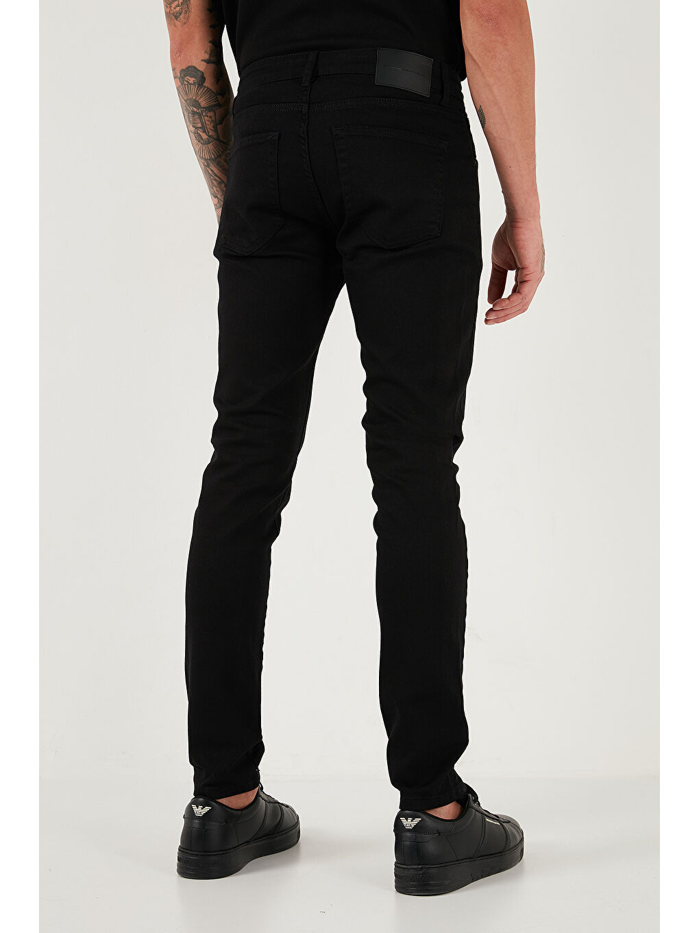 Siyah Streç Pamuklu Slim Fit Normal Bel Dar Paça Jeans 1115C01NAPOLI-5