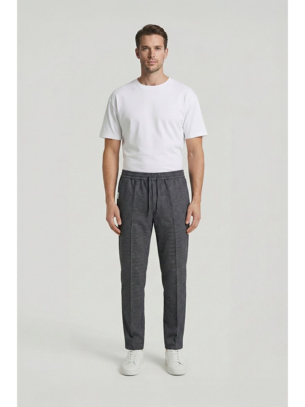 Giotelli Erkek Yün Karışımlı Klasik Gri Günlük Pantolon-1