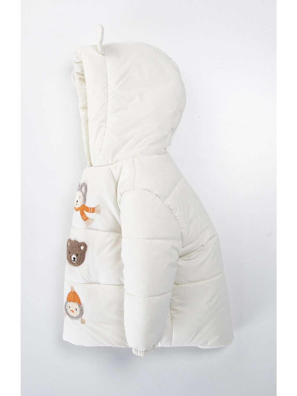 Beyaz Hayvanlar İşlemeli Erkek Mont 51420-1