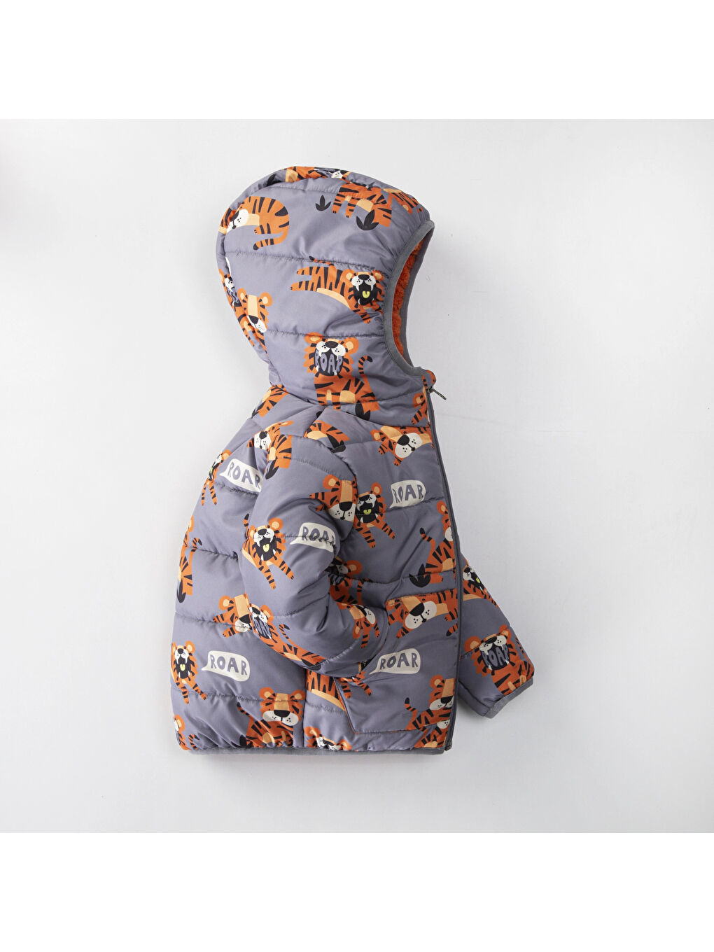 Gri Kaplan Desenli Erkek Bebek Mont 51329-1