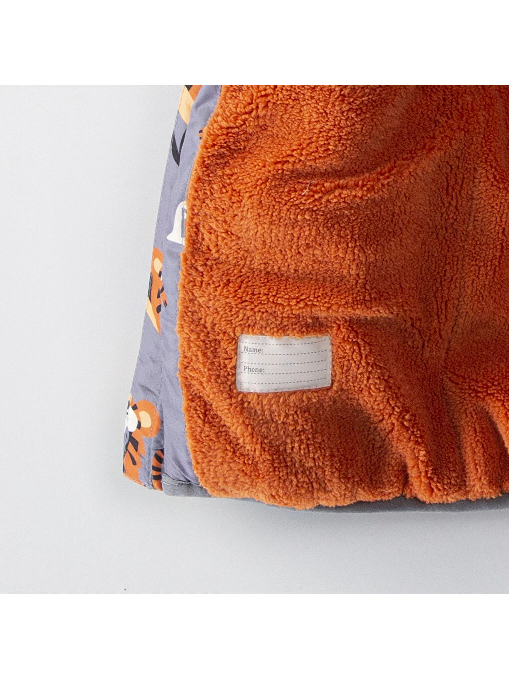 Gri Kaplan Desenli Erkek Bebek Mont 51329-2