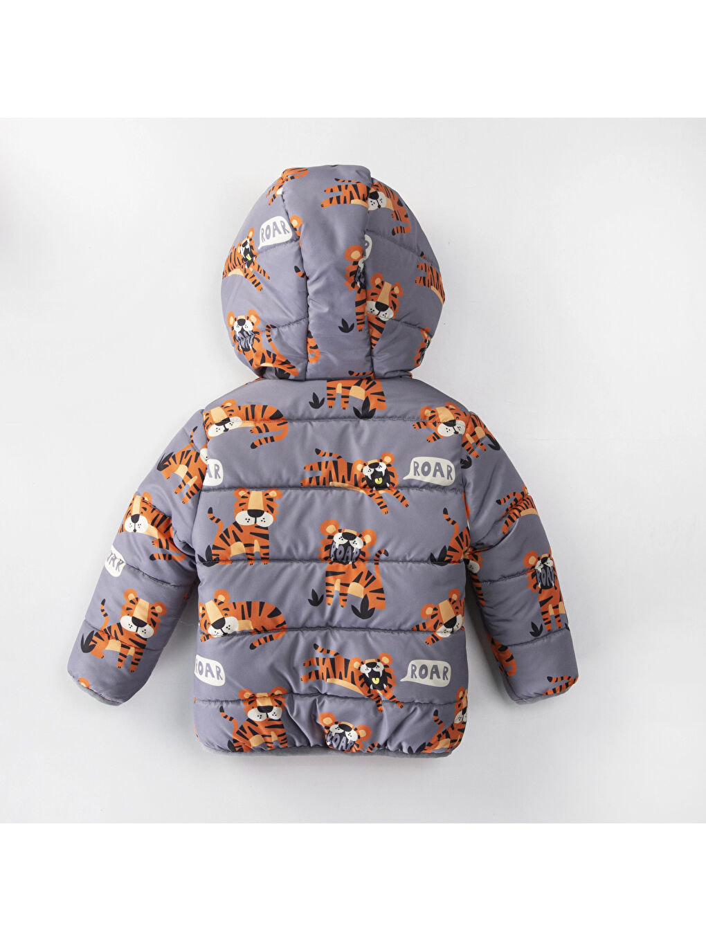 Gri Kaplan Desenli Erkek Bebek Mont 51329-3