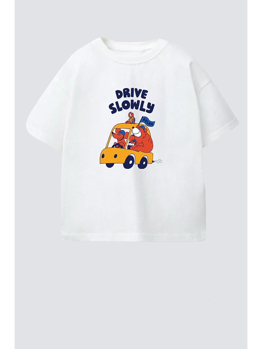 Ekru Erkek Çocuk Slogan Baskılı Pamuklu Bisiklet Yaka T-Shirt