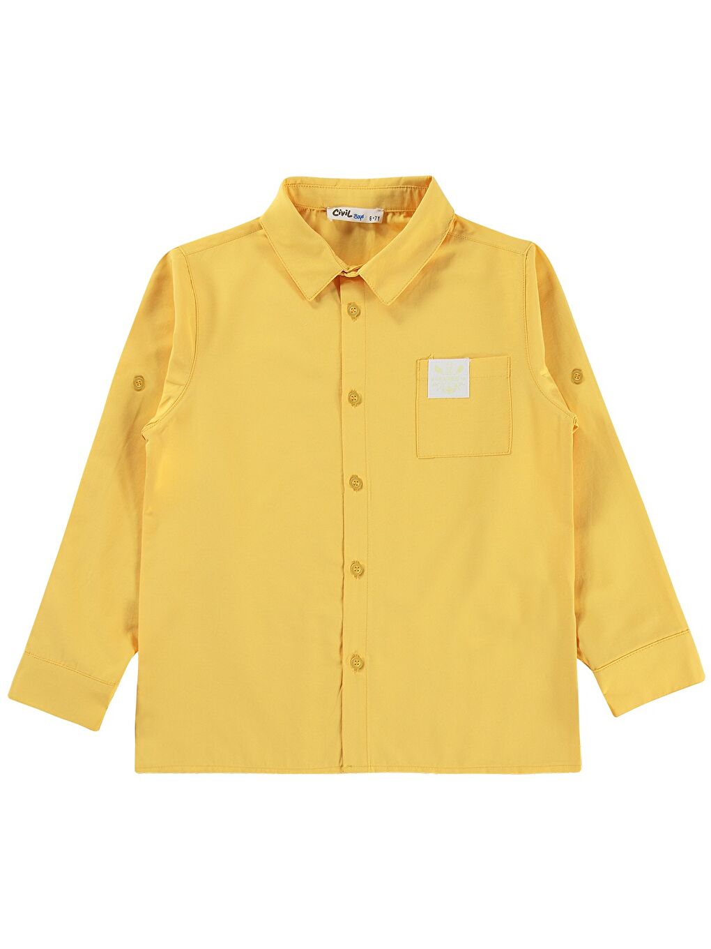 Sarı Boys Sailin Baskılı Tişörtlü 6-9 Yaş Gömlek - Hardal 8-9 Yaş-3