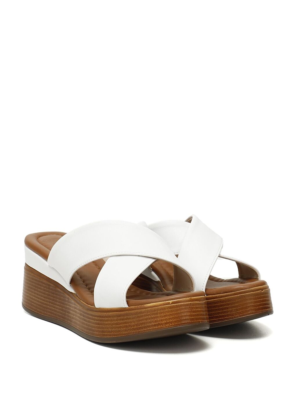 Beyaz BEYAZ  Dolgu Topuklu Kadın Terlik 35712-1