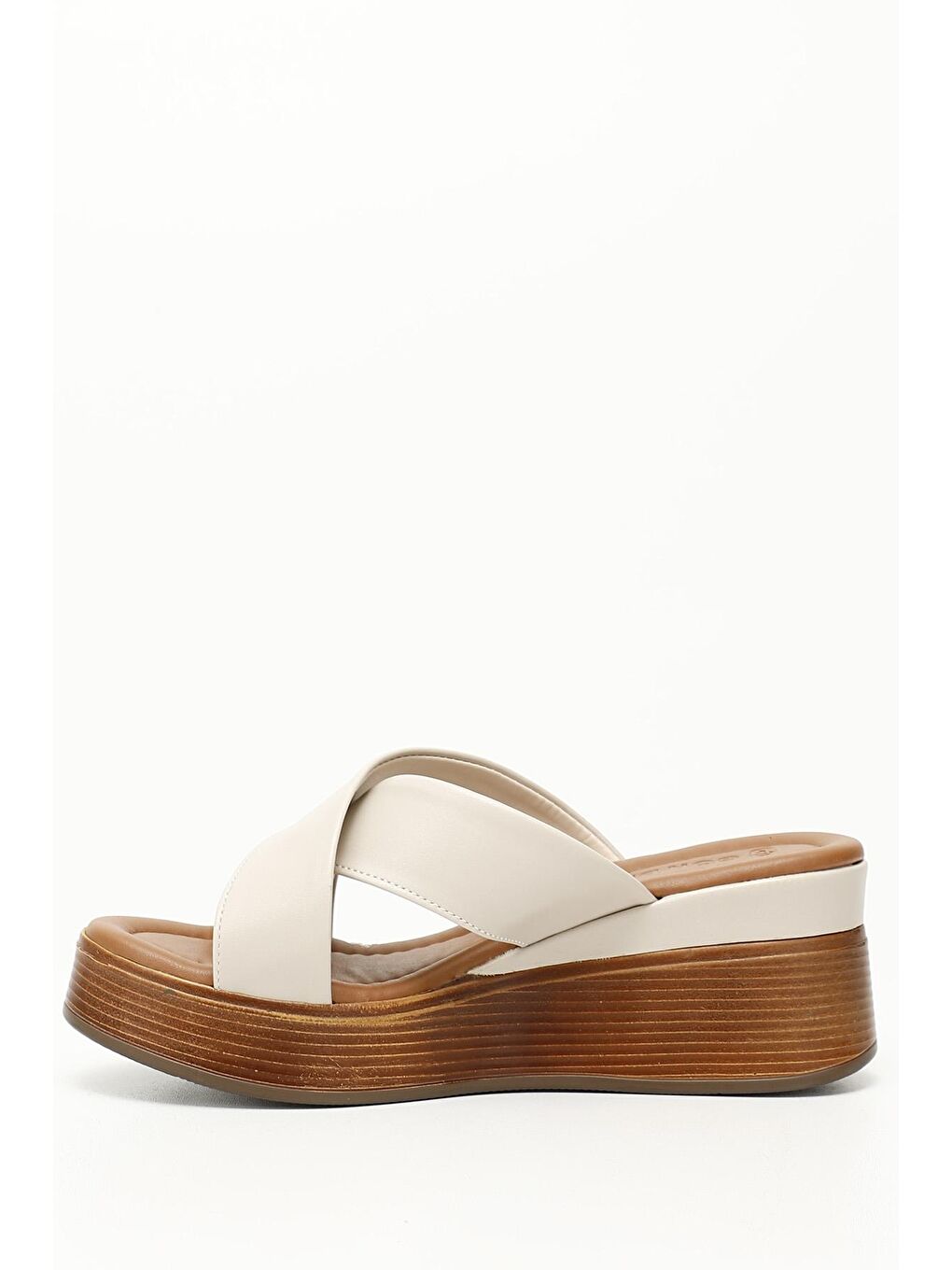 Bej BEJ  Dolgu Topuklu Kadın Terlik 35712-2