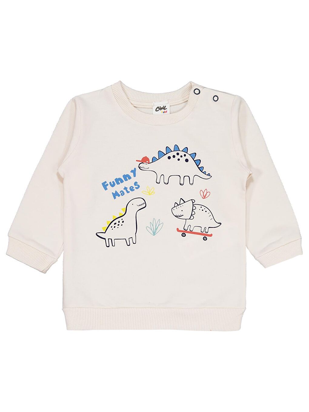 Siyah Baby Dinozor Baskılı 2'li Set 6-18 Ay Takım - Standart-2