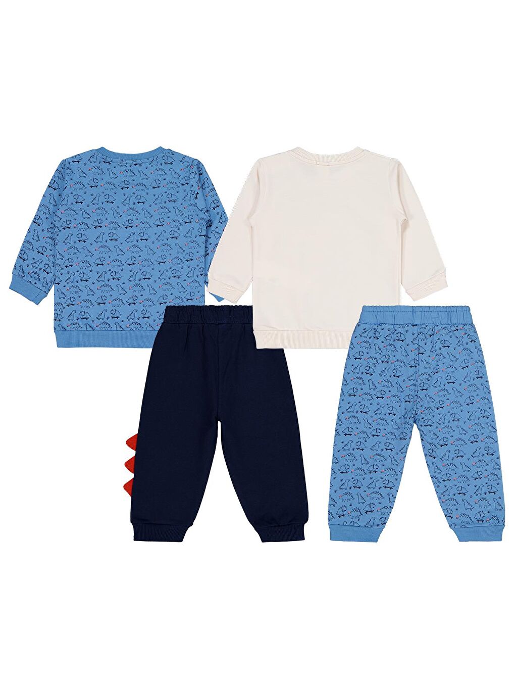 Siyah Baby Dinozor Baskılı 2'li Set 6-18 Ay Takım - Standart-5