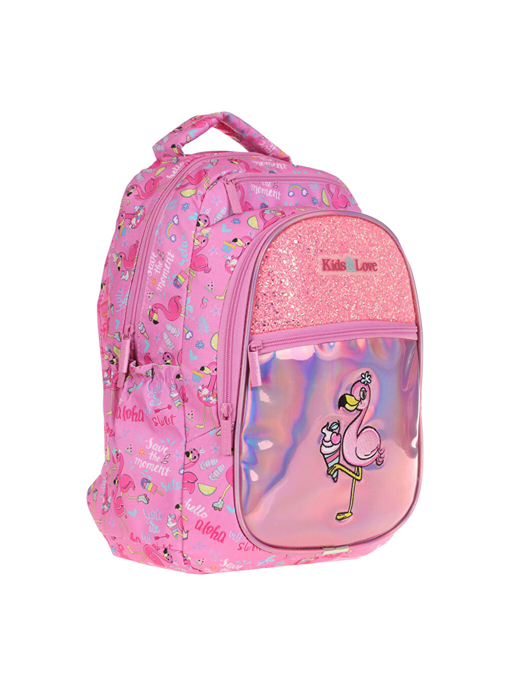 Renksiz Kaukko Sırt Çantası Aynalı-Taşlı Flamın L5095-2