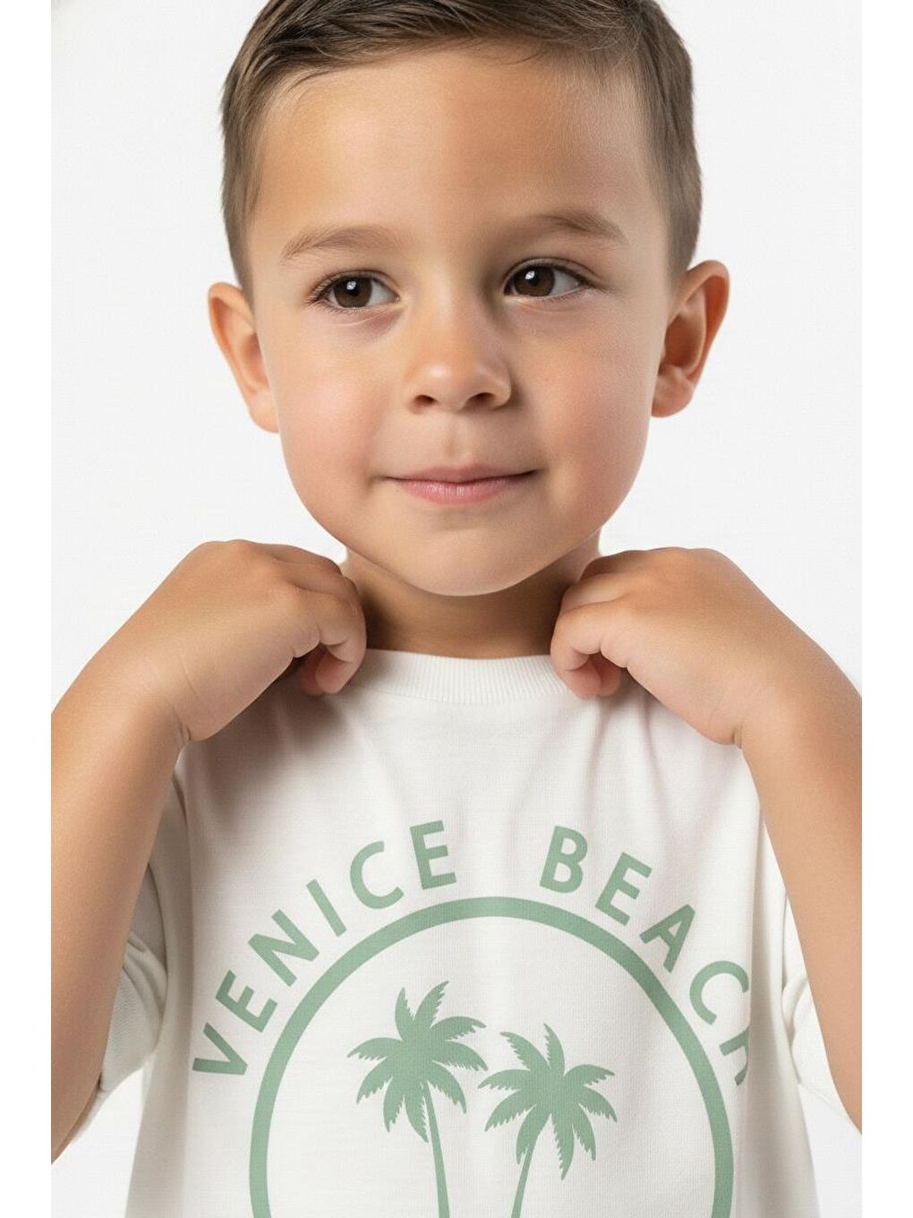 Yeşil California Baskılı Tişört-2