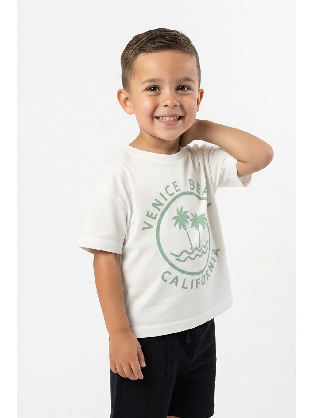 Yeşil California Baskılı Tişört-3