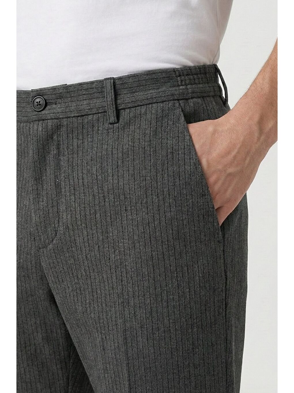 Giotelli Antrasit Dokuma Kumaş Normal Bel Erkek Pantolon-2