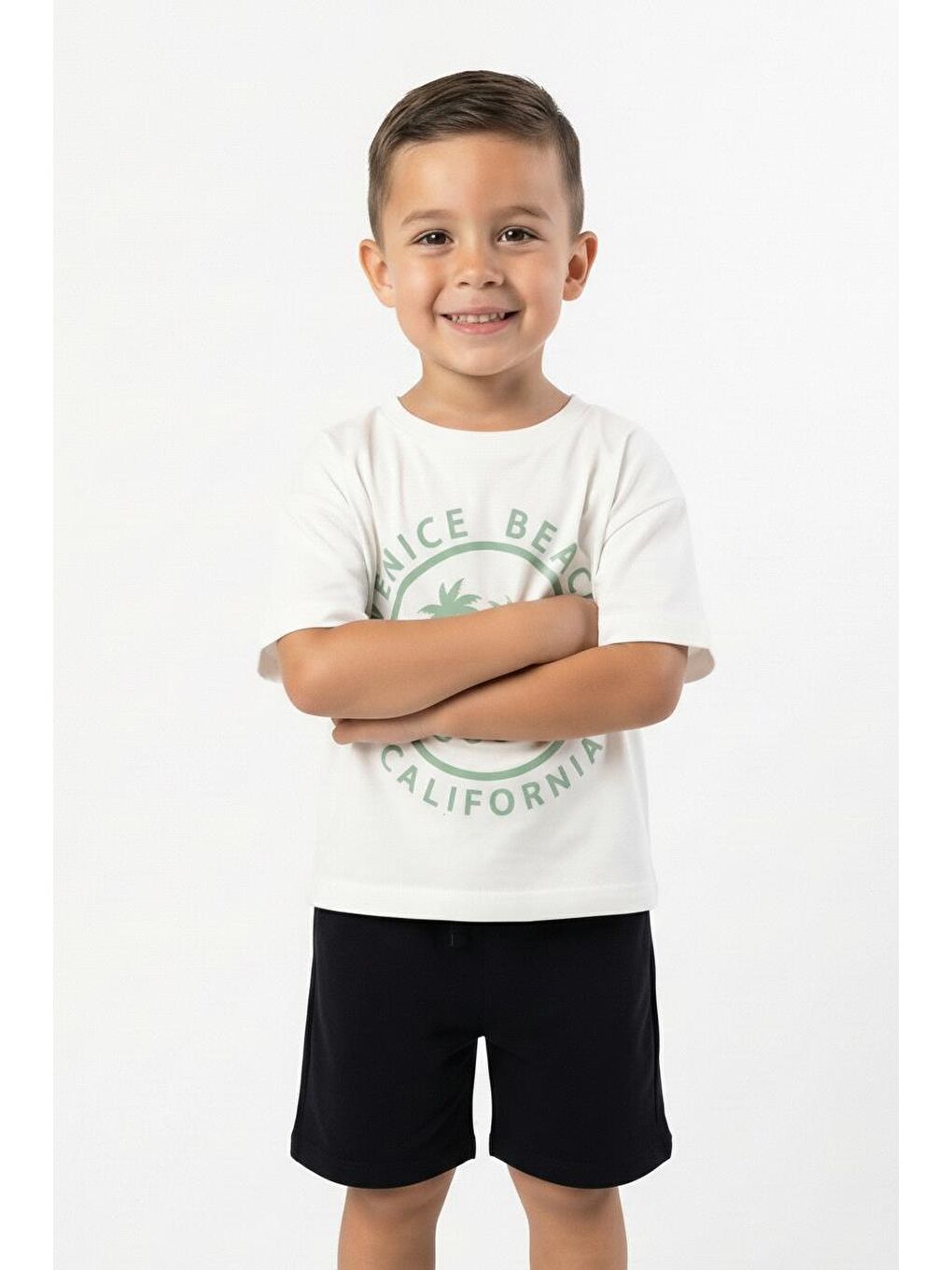 Yeşil California Baskılı Tişört-5