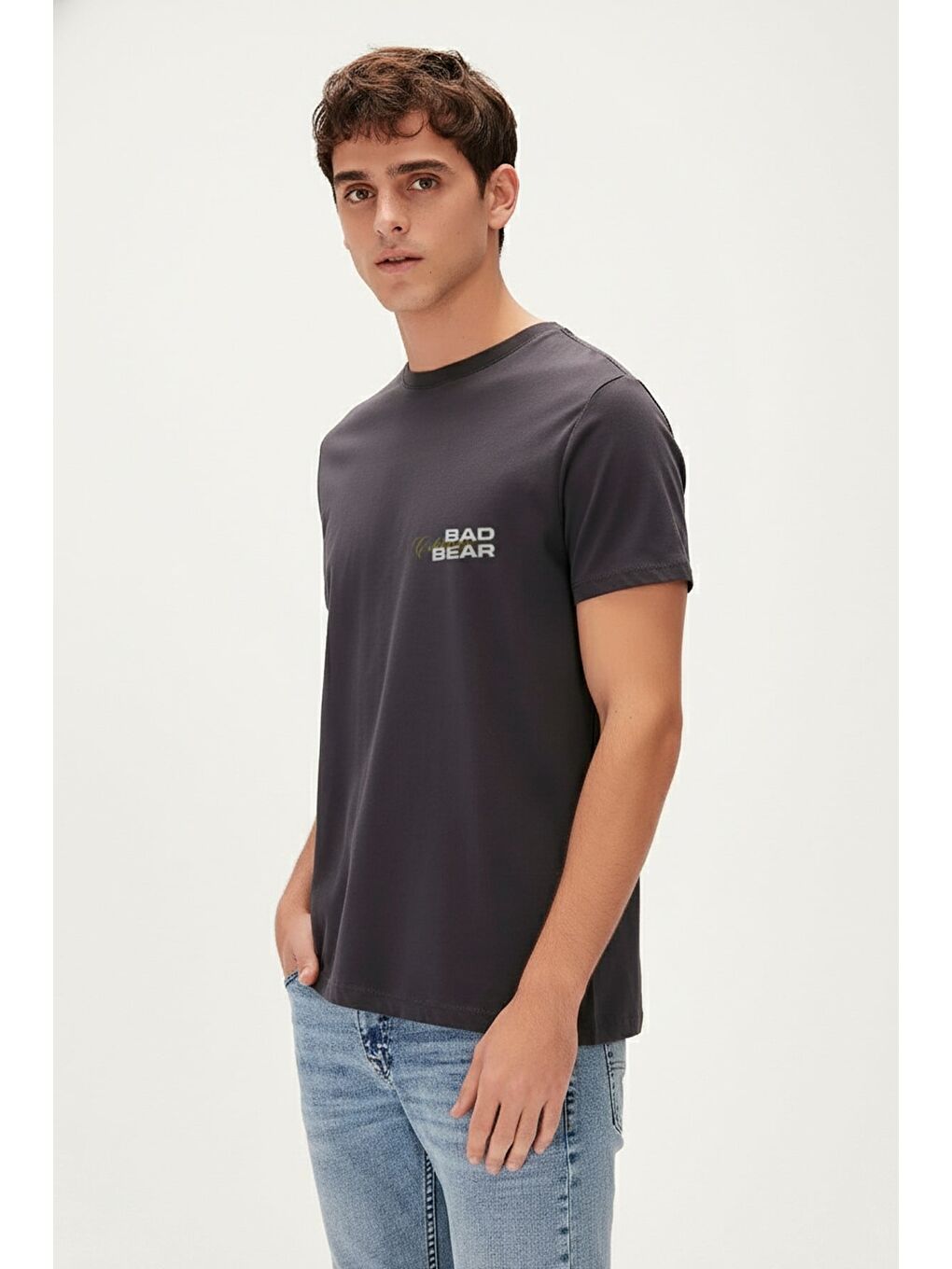 Gri Collective Asfalt Erkek Baskılı Tişört-1