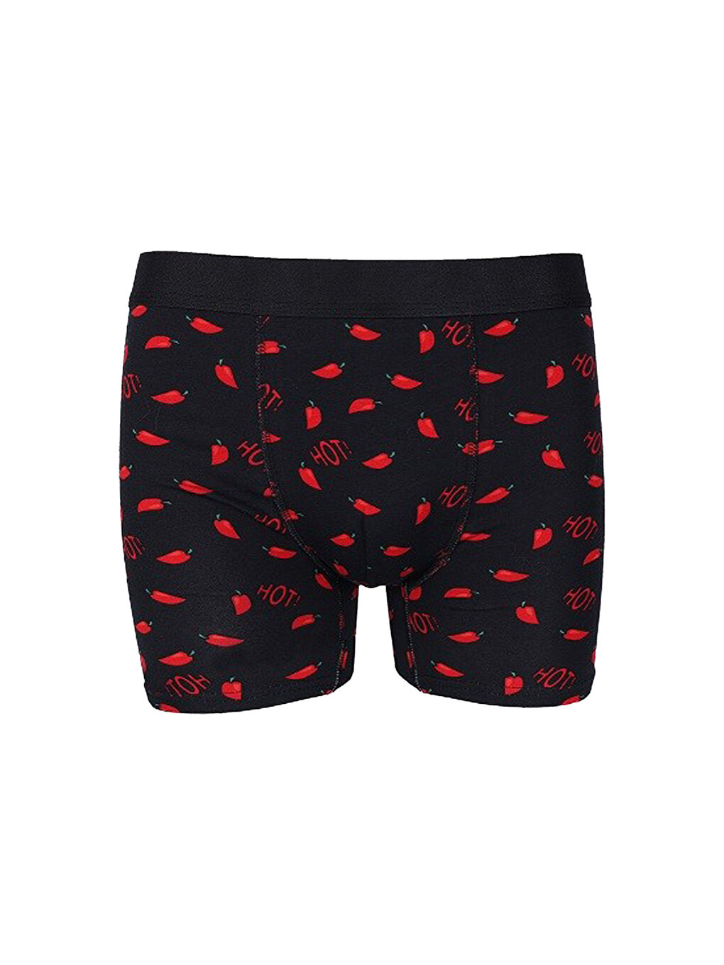 Siyah Erkek Tekli Desenli Pamuklu Boxer