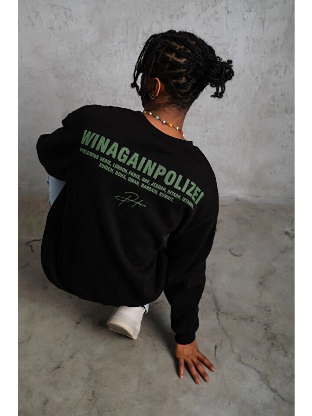 Siyah Erkek Oversize Sweatshirt