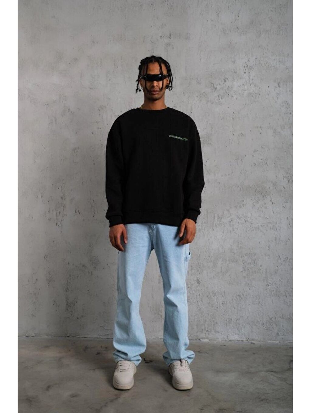 Siyah Erkek Oversize Sweatshirt-3