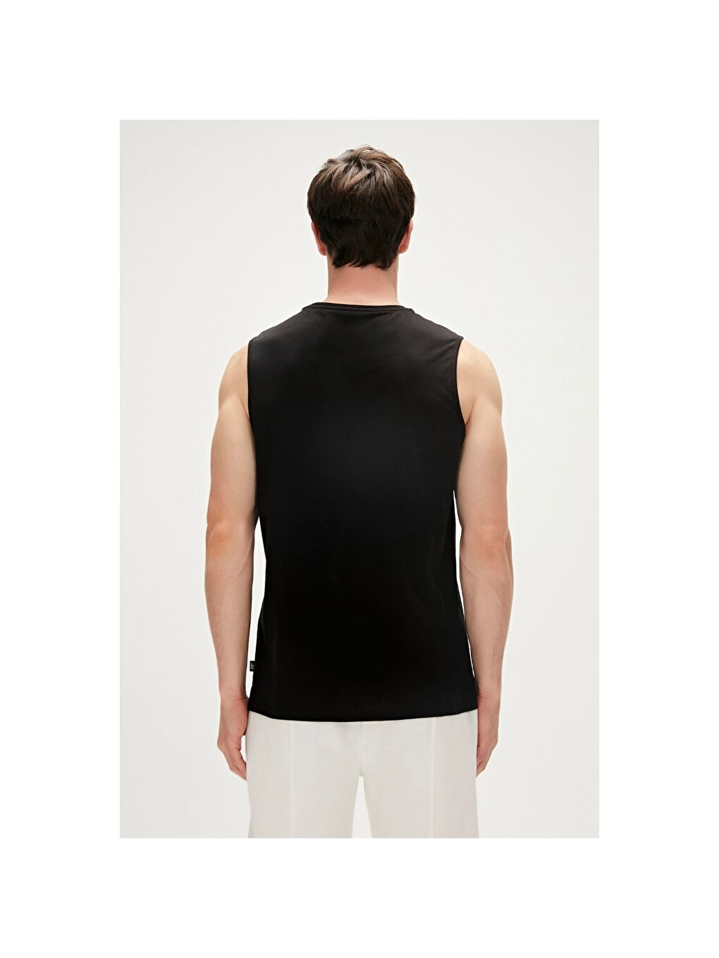 Monstera Erkek Siyah Bisiklet Yaka Kolsuz Tişört-2