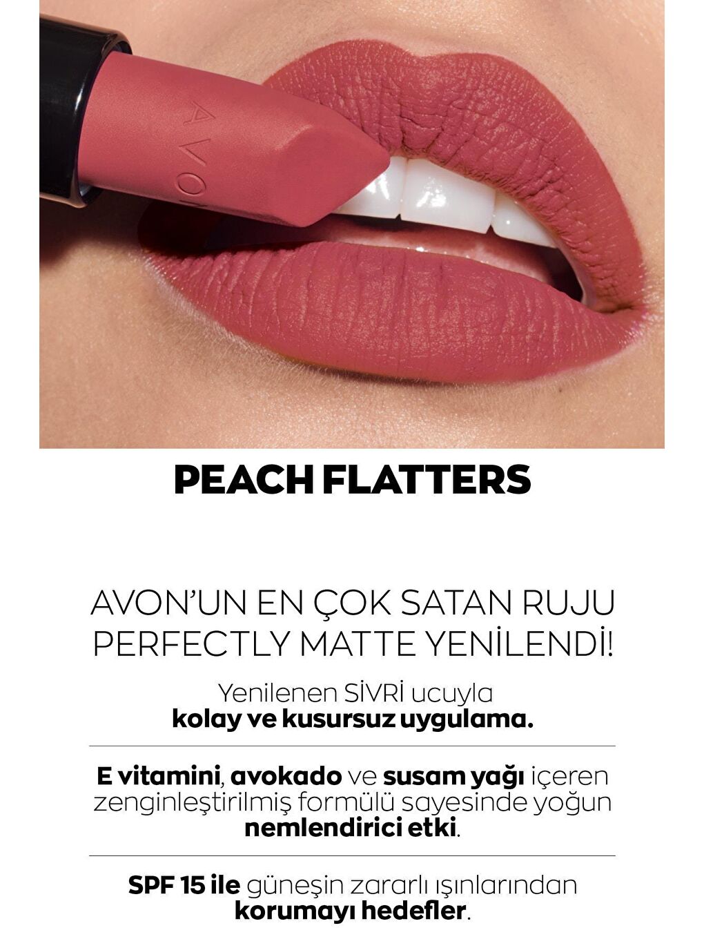 AVON Renksiz Ultra Mat Ruj Peach Flatters ve Glimmerstick Dudak Kalemi Coral Desire Paketi - 2