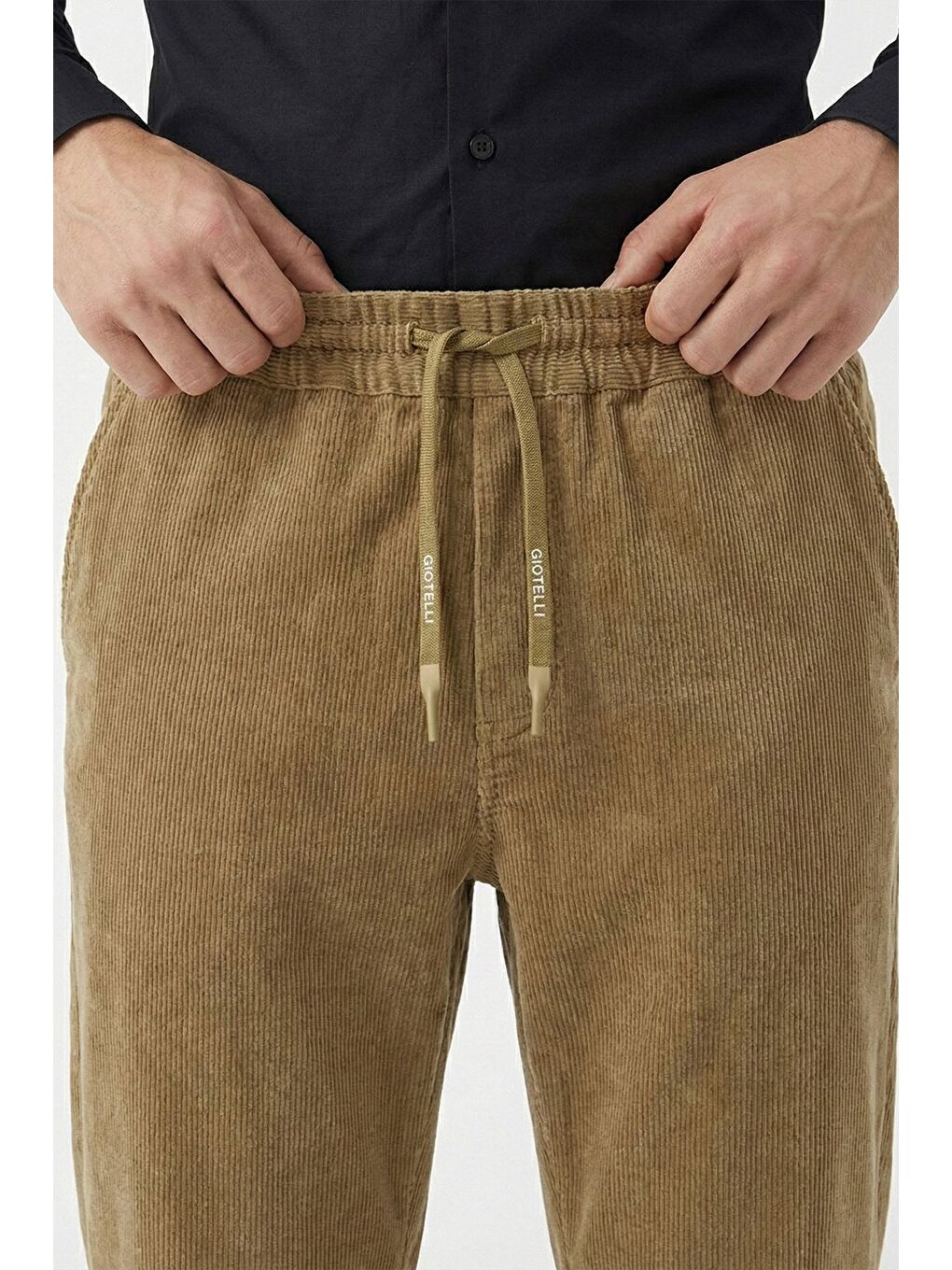 Giotelli Bej Dokuma Kumaş Normal Bel Standart Boy Erkek Pantolon-1
