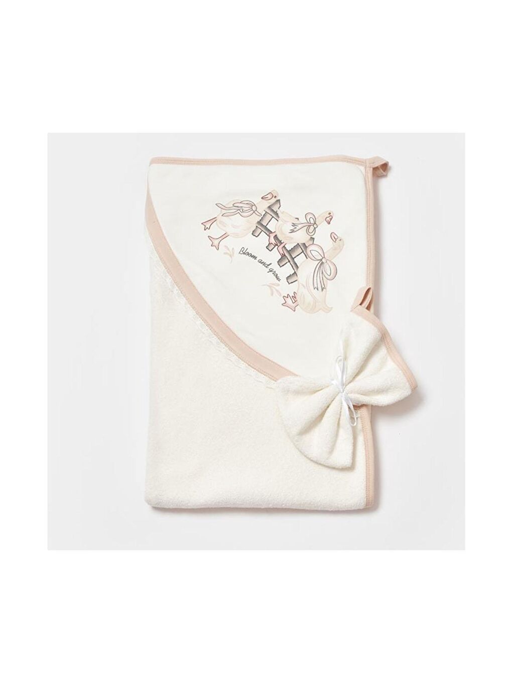 Ekru Twinn Duck Silgi Bebek Havlusu 75x75 Cm